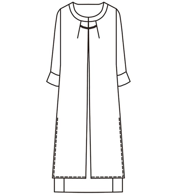 BELLUNA（ベルーナ）の「涼しげシアー重ね着風ワンピース（ブラックフォーマル（喪服・礼服））」｜詳細画像