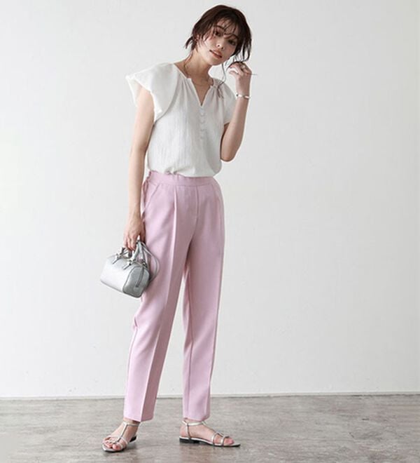 Pierrot（ピエロ）の「キーネックパフスリーブブラウス（ブラウス）」｜詳細画像