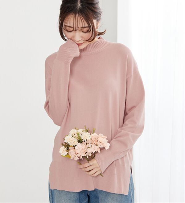 BELLUNA（ベルーナ）の「【新色追加】もちもち素材ハイネックニットプルオーバー（ニット・セーター）」｜詳細画像