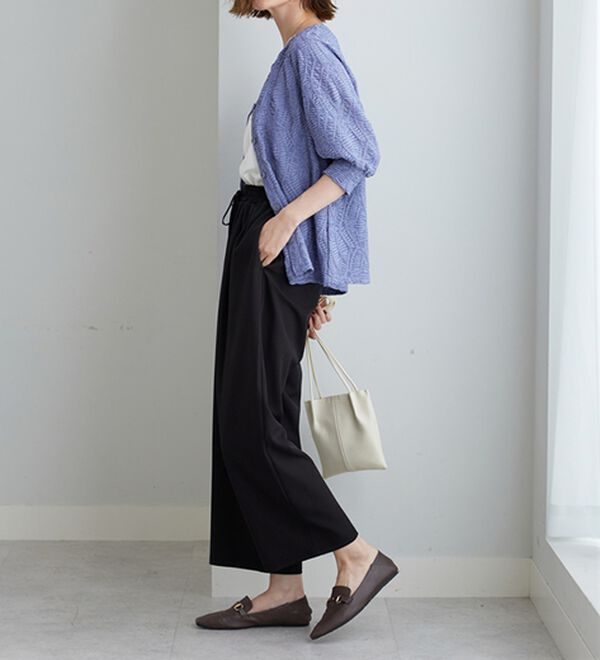 BELLUNA（ベルーナ）の「波柄シアージャカード素材カーディガン（ニットカーディガン）」｜詳細画像