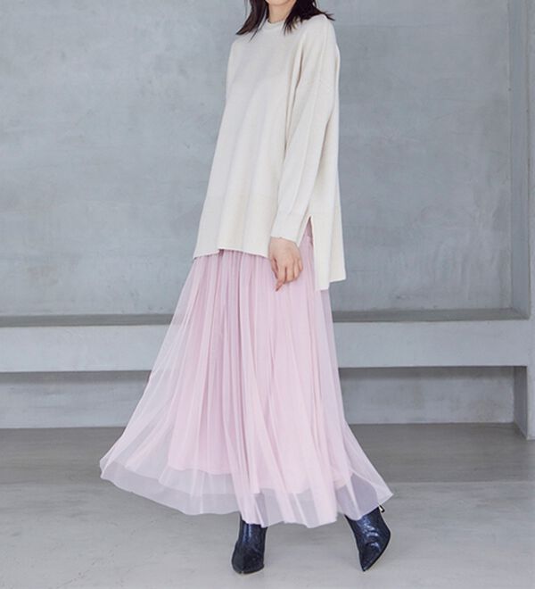 RANAN（ラナン）の「ふわっと可愛いフリルギャザーチュールスカート（ロングスカート）」｜詳細画像