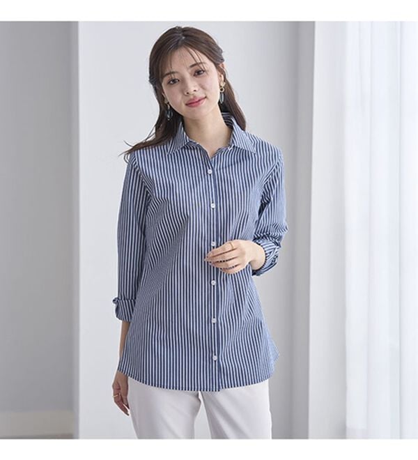 BELLUNA（ベルーナ）の「【選べる袖丈】洗える！ストレッチイージーケアシャツ（シャツ）」｜詳細画像