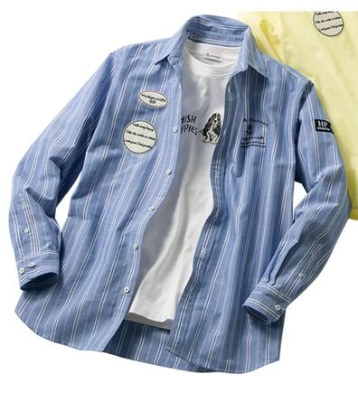 「＜ハッシュパピー＞ロゴデザインオックスフォードシャツ（メンズシャツ）」