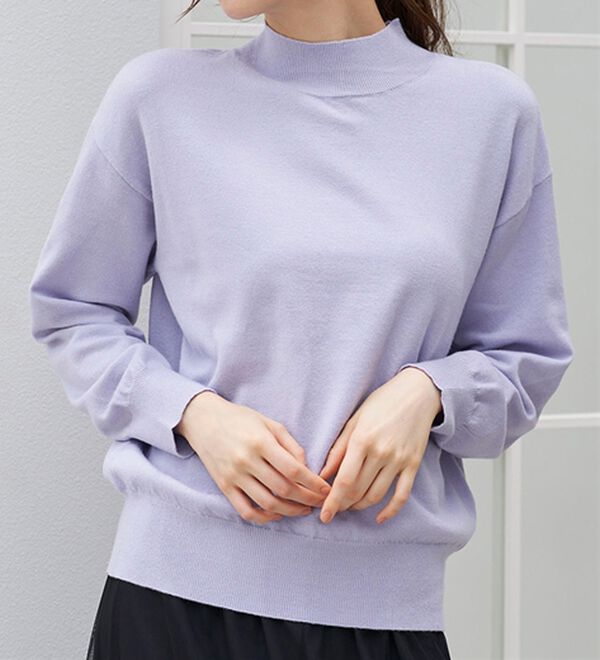 RANAN（ラナン）の「もちもちベーシックニット（Vネック・ハイネック）（ニット・セーター）」｜詳細画像