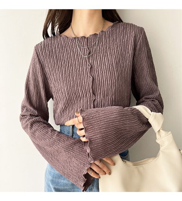 GeeRA（ジーラ）の「前後２ｗａｙフレアスリーブカットソー（カットソー）」｜詳細画像