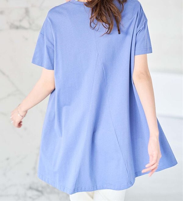 RANAN（ラナン）の「＜ＢＣ＞綿１００％ひんやりフレアーシルエットチュニック（カットソー）」｜詳細画像