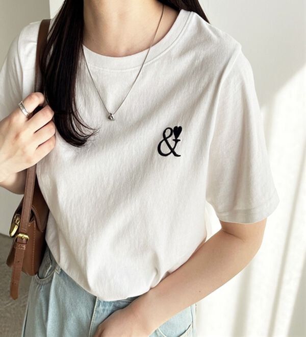 GeeRA（ジーラ）の「アンドハート刺しゅうＴシャツ（Tシャツ）」｜詳細画像