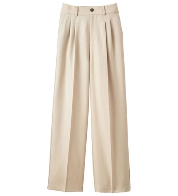 ルフラン（ルフラン）の「こ綺麗でこなれたウールライクパンツ（フルレングスパンツ）」｜アイボリー