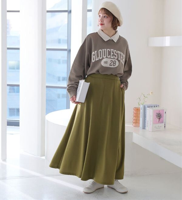 A HAPPY MARILYN（アハッピーマリリン）の「【Ｌ～８Ｌ】選べる身長別＆デザイン　ゆるっと楽ちん　ミニ裏毛　フレアスカート＆ワイドパンツ（ワイドパンツ・ガウチョ）」｜詳細画像