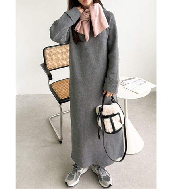 GeeRA（ジーラ）の「裾ファスナースリットニットワンピース（ニットワンピース）」｜詳細画像