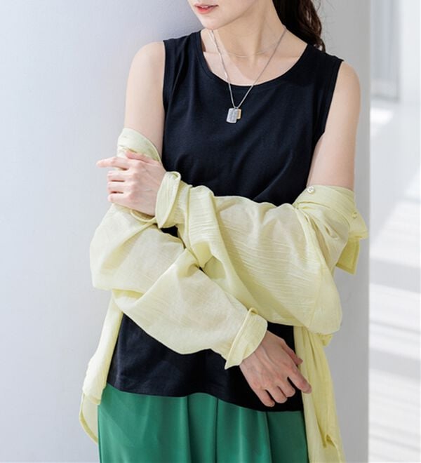 BELLUNA（ベルーナ）の「【接触冷感】透け感バックシャーリングシャツ（シャツ）」｜詳細画像