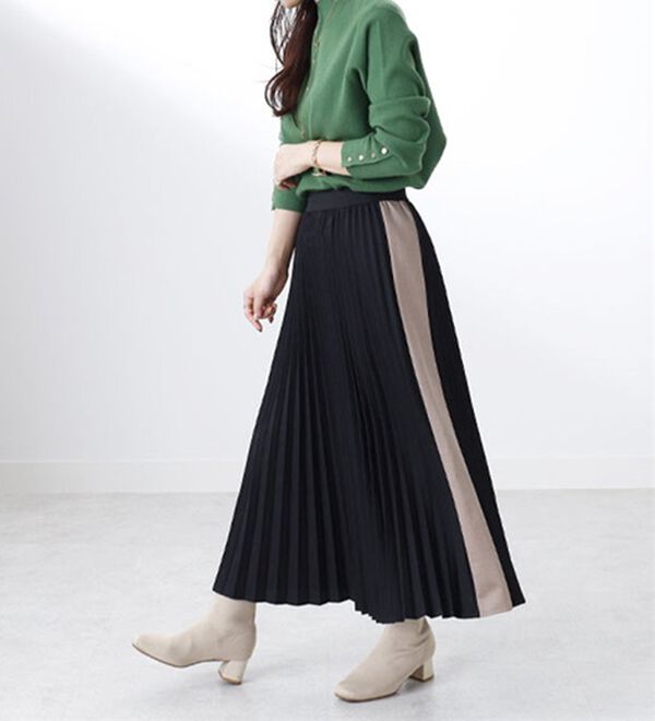 BELLUNA（ベルーナ）の「【Ｌａｇｒｉｌｕａ】配色ライン使いプリーツスカート（ロングスカート）」｜詳細画像