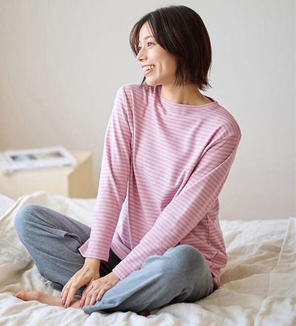 LAVIENNE（ラヴィエンヌ）の「【とろける肌心地】綿１００％あったかスムースパジャマ（パジャマ・ルームウェア）」｜詳細画像