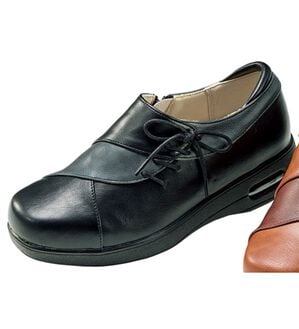 BELLUNA（ベルーナ）の「５Ｅ配色サイドリボンスリッポン（スリッポン）」｜ブラックコンビ