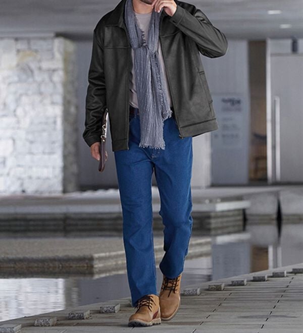 「＜コムルヴァン・オム＞着心地快適フェイクレザージャケット（メンズジャケット）」｜詳細画像