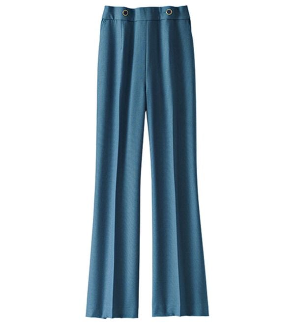 BELLUNA（ベルーナ）の「麻調ストレッチ素材美脚フレアーパンツ（フルレングスパンツ）」｜詳細画像