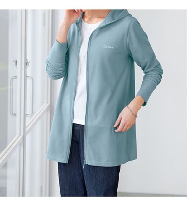 BELLUNA（ベルーナ）の「【２枚組】ＵＶ対策！手の甲まで隠せるかのこパーカー（パーカー）」｜詳細画像