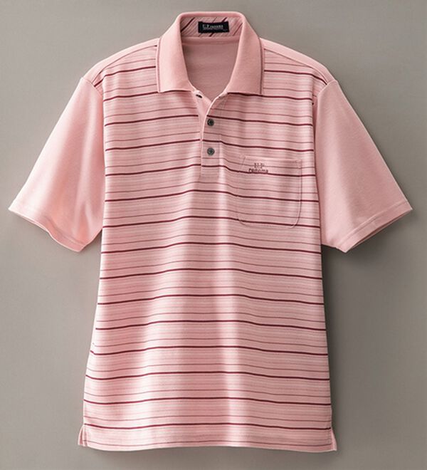 「選べるブランドデザインポロシャツ（メンズポロシャツ）」｜ピンク