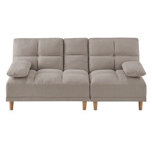 iellio（イエリオ）の「テーブル付３ＷＡＹソファベッド＜３人掛け・クッション付・ドリンクホルダー付・リクライニング・テーブルソファ・脚付きソファ＞（ソファ）」｜ライトグレー