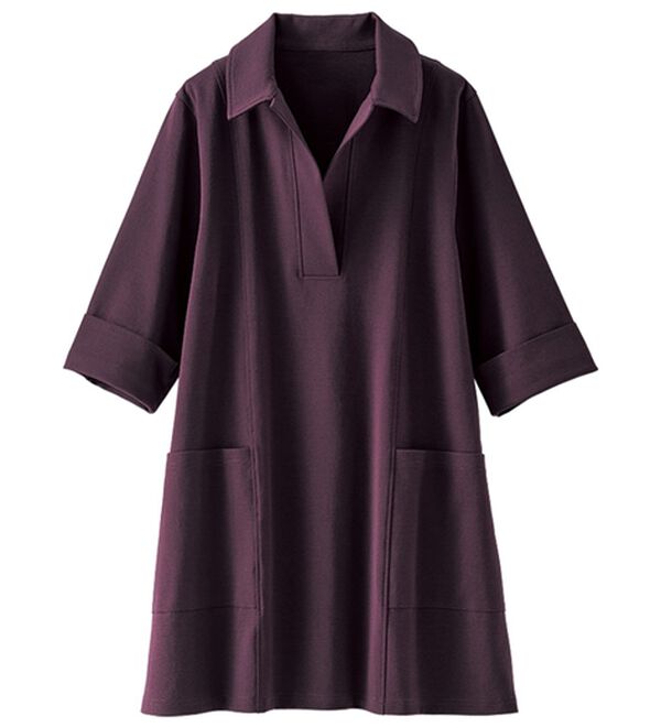 BELLUNA（ベルーナ）の「なめらかポンチ素材衿付きチュニック（チュニック）」｜詳細画像