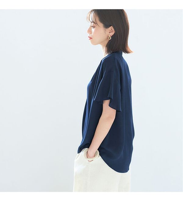 GeeRA（ジーラ）の「【再入荷】サラサラ涼しい！着やせも叶うフレアー袖ブラウス（ブラウス）」｜詳細画像