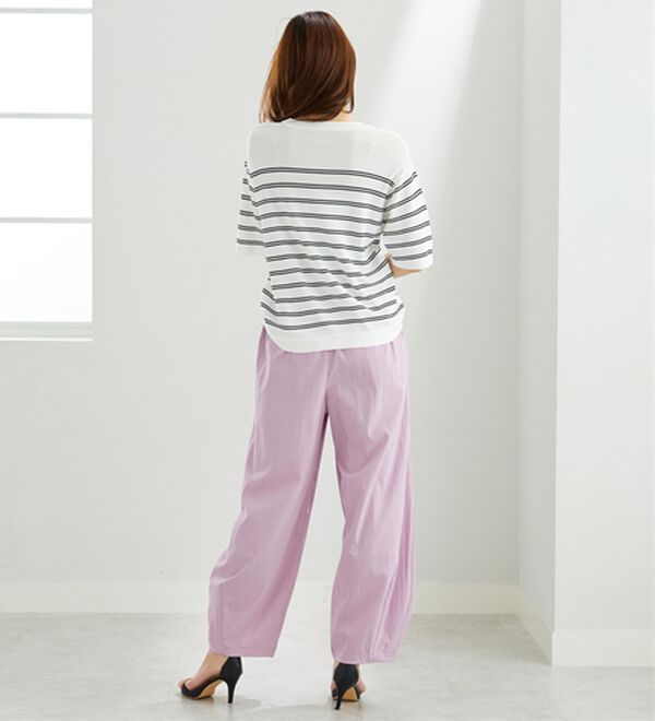 BELLUNA（ベルーナ）の「サラリ快適！ビンテージ調カーブパンツ（ワイドパンツ・ガウチョ）」｜詳細画像