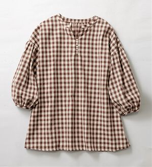 Viola e Viola（ヴィオラ エ ヴィオラ）の「多ボタンバルーン袖ゆるブラウス（ブラウス）」｜ブラウン系