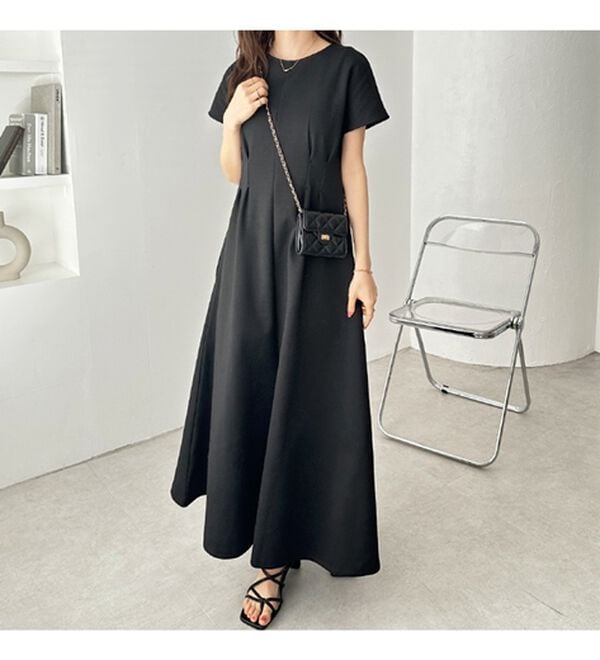 GeeRA（ジーラ）の「前後2WAYハーフジップフレンチ袖ワンピース（カットソーワンピース）」｜詳細画像