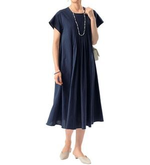 ルフラン（ルフラン）の「軽～い。綿１００％ワンピース（その他ワンピース）」｜ネイビー