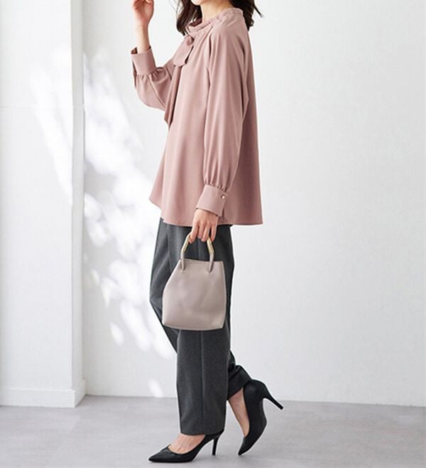 BELLUNA（ベルーナ）の「着脱楽々！フリル衿ボウタイブラウス（ブラウス）」｜詳細画像