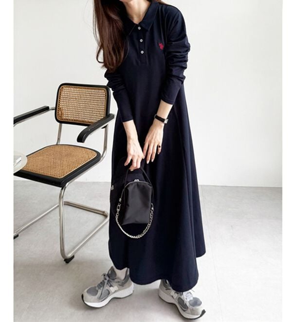 GeeRA（ジーラ）の「【U.S. POLO ASSN.】ポロ衿カットソーワンピース（その他ワンピース）」｜詳細画像