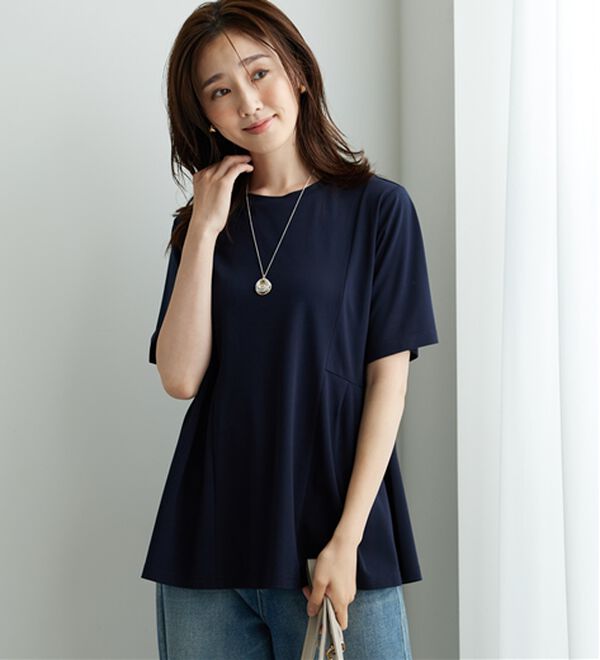 BELLUNA（ベルーナ）の「【接触冷感】ヒンヤリ！サイドタック使いチュニック（チュニック）」｜詳細画像