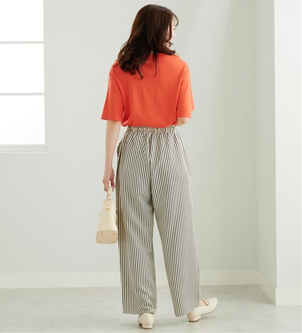 BELLUNA（ベルーナ）の「速乾！サッカー素材ドロストワイドパンツ（ワイドパンツ・ガウチョ）」｜詳細画像