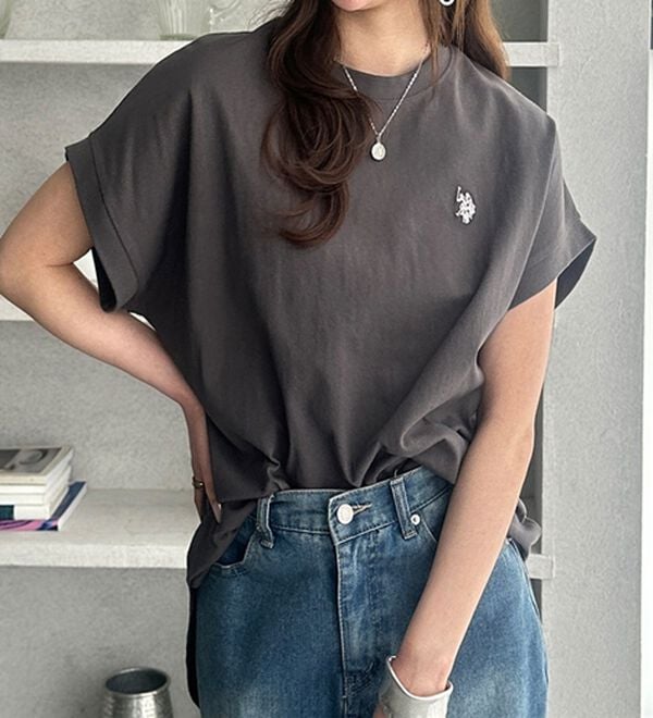 GeeRA（ジーラ）の「【新色追加】【ＵＳ．ＰＯＬＯ．ＡＳＳＮ】綿100％フレンチスリーブＴシャツ（Tシャツ）」｜詳細画像