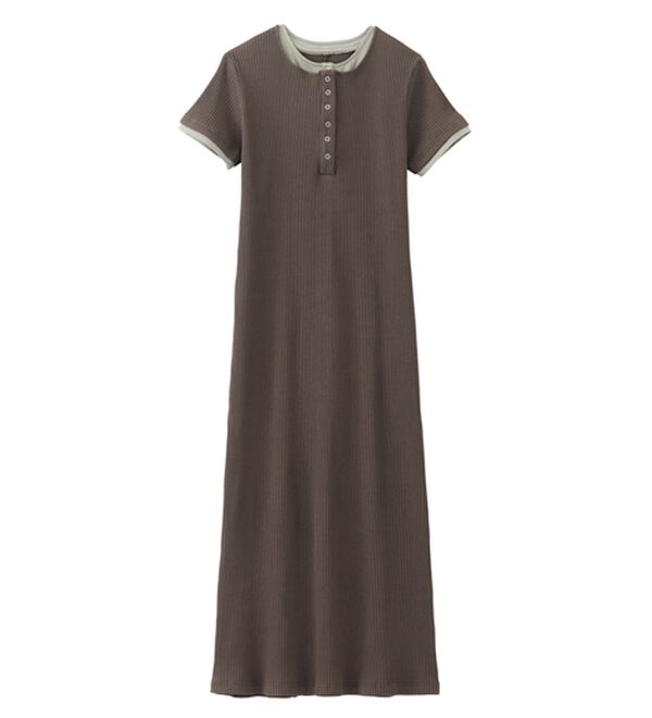 RANAN（ラナン）の「レイヤードヘンリーネックリブワンピース（カットソーワンピース）」｜詳細画像