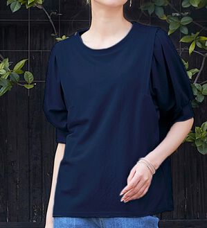 RANAN（ラナン）の「ひんやり！ボリューム袖きれい見えカットソー（カットソー）」｜詳細画像