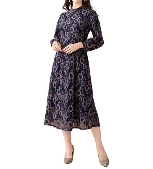 「レースがお洒落な綿混スリップ（肌着・インナーウェア）」｜詳細画像