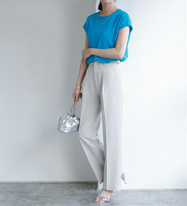 Pierrot（ピエロ）の「スタイルアップセンタープレスパンツ（フルレングスパンツ）」｜詳細画像