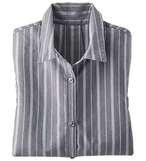 BELLUNA（ベルーナ）の「＜ＳＯＬＯＴＥＸ（Ｒ）＞ストレッチビッグシャツ（シャツ）」｜チャコール系ストライプ