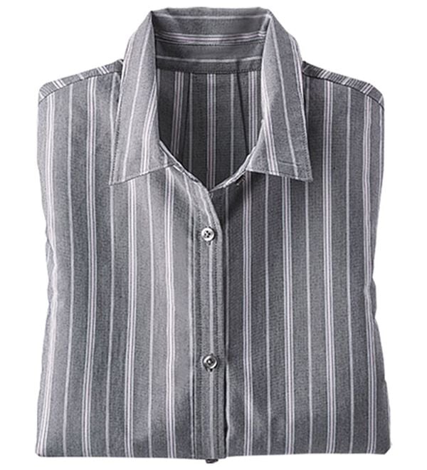 BELLUNA（ベルーナ）の「＜ＳＯＬＯＴＥＸ（Ｒ）＞ストレッチビッグシャツ（シャツ）」｜チャコール系ストライプ