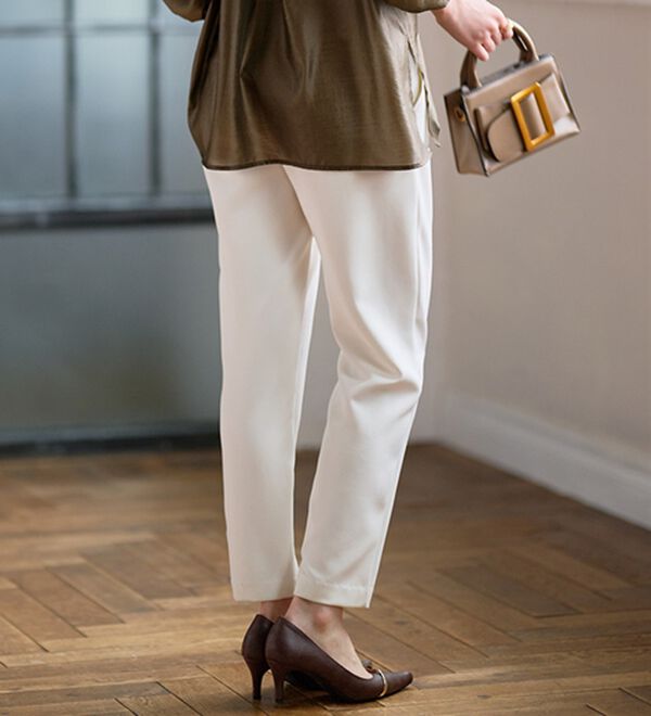 RANAN（ラナン）の「【選べる股下】美脚シルエットタックパンツ（股下６１・６５ｃｍ）（フルレングスパンツ）」｜詳細画像