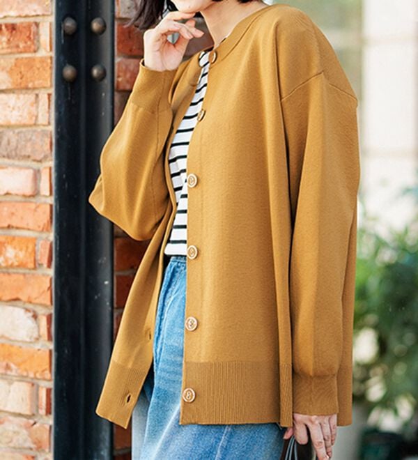 BELLUNA（ベルーナ）の「洗える！軽い！配色使いニットカーディガン（ニットカーディガン）」｜詳細画像