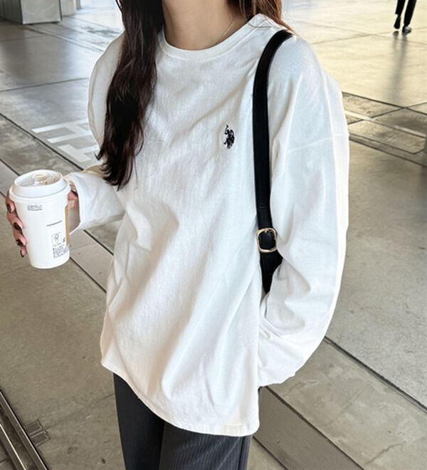 GeeRA（ジーラ）の「【Ｕ．Ｓ．ＰＯＬＯ ＡＳＳＮ】オーバーサイズ刺しゅうロンＴ（カットソー）」｜詳細画像