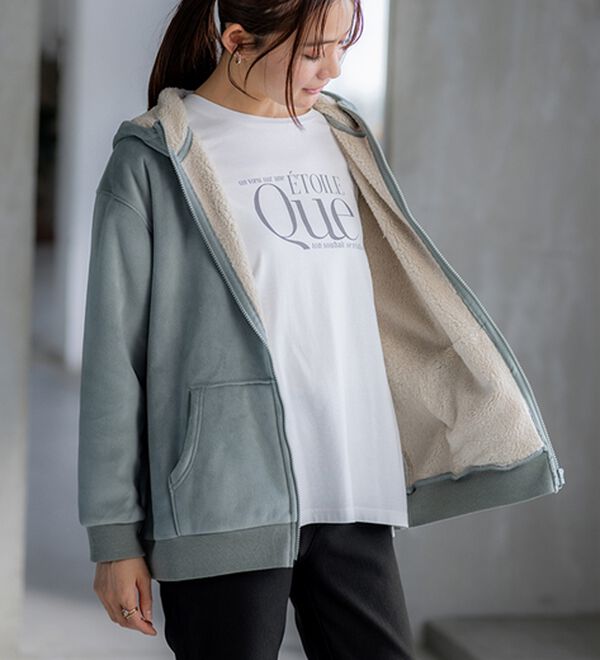 BELLUNA（ベルーナ）の「【快適Ｌａｂ．】リッチベロア素材裏ボアパーカー（パーカー）」｜詳細画像