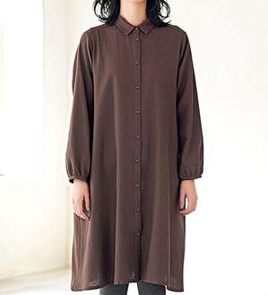 BELLUNA（ベルーナ）の「綿１００％ツイルシャツワンピース（シャツワンピース）」｜詳細画像
