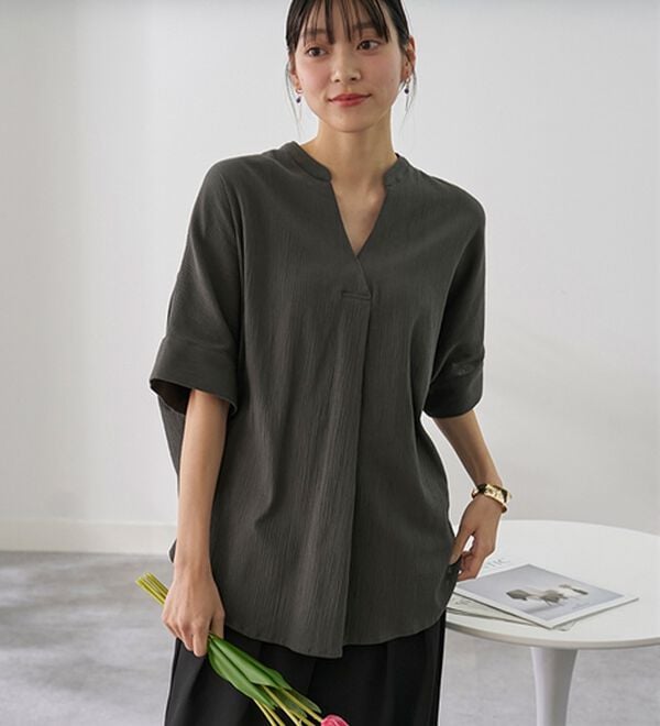 BELLUNA（ベルーナ）の「綿１００％楊柳素材ドルマンチュニック（チュニック）」｜詳細画像