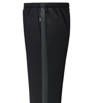 「＜シンプル＆プラス＞裏起毛暖かラインパンツ（メンズフルレングスパンツ）」｜ブラック