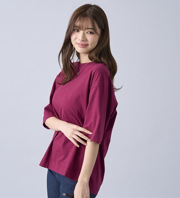 BELLUNA（ベルーナ）の「ひんやリッチコットン大人のゆったりプルオーバー（カットソー）」｜詳細画像