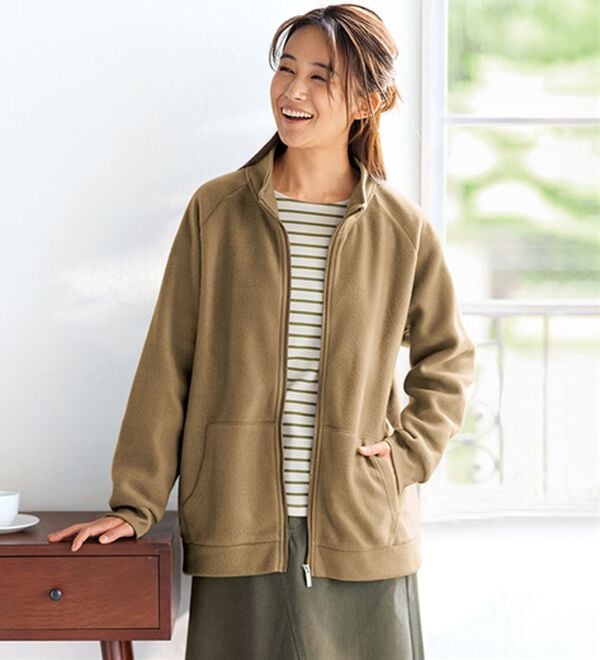 BELLUNA（ベルーナ）の「毎日着られる！快適フリースジップジャケット（その他カーディガン）」｜モカ