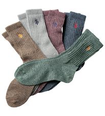 「【５足組】＜ユーエス　ポロ　アッスン＞ウール混杢調ワンポイントソックス（メンズ靴下・タイツ）」